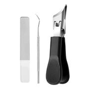 Compatible con cortaúñas biseladas, Kit de 3, mango largo, uñas mandíbula ancha inclinadas encarnadas gruesas, apertura anti W4n5(Kit of 3 black)