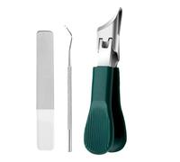 Compatible con cortaúñas biseladas, Kit de 3, mango largo, uñas mandíbula ancha inclinadas encarnadas gruesas, apertura anti W4n5(Kit of 3 green)