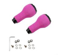 Compatible con Daiwa Casting Reel Handle Knob Grip Pills EVA Rubber Cork Gourd Shape Purple DIY Modified Fishing Reel Parts including Hex Wrench Bearings Screw Washers 51x27mm (2set)