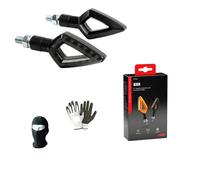 Compatible con Derbi Senda 50 L par de intermitentes de LED 12 V para moto Lampa 90247 Kier homologadas indicador de dirección negro con luz naranja