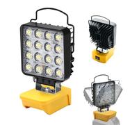 Compatible con Dewalt 18V/20V Batería Luz de Trabajo LED Inalámbrica 4800LM 48W Luz de Inundación Recargables Foco LED Portátil con Puerto de Carga Tipo C & Protección de Bajo Voltaje