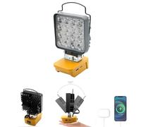 Compatible con Dewalt 18V/20V Batería Luz de Trabajo LED Inalámbrica 5000LM 34W Luz de Inundación Recargables Foco LED Portátil con Puerto de Carga USB y tipo C & Protección de Bajo Voltaje