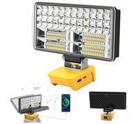 Compatible con Dewalt 18V/20V Batería Luz de Trabajo LED Inalámbrica 6000LM 38W Luz de Inundación Recargables Foco LED Portátil con Puerto de Carga USB y tipo C & Protección de Bajo Voltaje