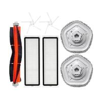 Compatible con Dreame Bot W10 / W10 PRO accesorios Robot aspirador filtro HEPA cepillo lateral principal paño de mopa almohadilla piezas de repuesto(Black)