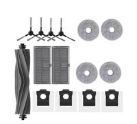 Compatible con Dreame Mova E30 Ultra/Trouver E30 Ultra, Piezas de aspiradora, Rodillo Principal Tricut, Cepillo Lateral, Filtro HEPA, paño de fregona, Bolsa for Polvo(15PCSSET)