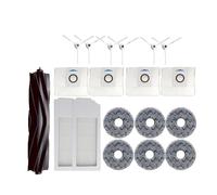 Compatible con Ecovacs Deebot X1 / T10 OMNI/TURBO Accesorios Piezas de robot aspirador Bolsa for el polvo Filtro Hepa Cepillo lateral principal Fregona Cubo de basura(Beige)