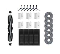 Compatible con Ecovacs Deebot X2 Omni / X2 Pro / X2 Robot Aspirador Accesorios Rodillo Cepillo Lateral Principal Filtro HEPA Paño de Fregona Bolsa de Polvo Piezas(Light yellow)