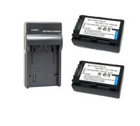 Compatible con el Cargador de batería NP-FH50. Compatible con Las cámaras Sony DSC-HX1, A230, A330, A290, A380, A390, HX200 y HDR-TG1E.(2 Battery 1 Charger)