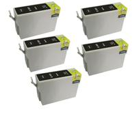 Compatible con el Juego de Cartuchos de Tinta T1001 T1002 T1003 T1004 Stylus SX510W Office B40W B1100 BX310FN BX600FW BX610FW SX515W y más(5PCS Black)