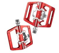 Compatible con el Juego de Pedales automáticos RACEWORK MTB, Pedales de Plataforma con medidor de Potencia de Doble función con Clip Lateral único(Red)