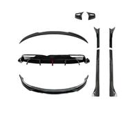 Compatible con el Kit de carrocería Tesla Model 3 Highland 2024-2025 BAKT, Parachoques Delantero, difusor Trasero, faldón Lateral y alerón de Fibra de Carbono en Negro Brillante(Glossy Black Set)