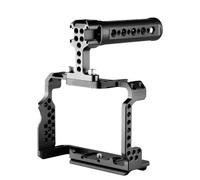 Compatible con el Kit de Jaula de cámara Andoer for Sony A7 III A7C A7IV, Jaula de vídeo de aleación de Aluminio con Soportes de Zapata fría(Black-Type 2)