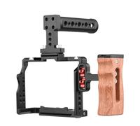 Compatible con el Kit de Jaula de cámara Andoer for Sony A7 III A7C A7IV, Jaula de vídeo de aleación de Aluminio con Soportes de Zapata fría(Black-Type 8)