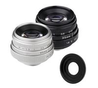 Compatible con el Objetivo Sony E 35mm F1.6 de Enfoque Manual con Montura de Anillo C for EOS N1 C-FX NEX Micro 4/3 C-M4/3(Black,E Mount)