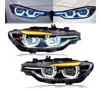 Compatible con el par de luces automóvil originales compatibles BMW Serie 3 2013-2019 F30 F35 F80 Faros dinámicos DRL Lente proyector Halo Angel Eyes