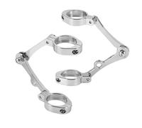 Compatible con el soporte de montaje de la luz de giro del faro de motocicleta universal Harley Cafe Racer Chopper Bobber de 39 mm a 41 mm. Abrazaderas de Tubo de Luz Soporte para seña de gi(Chrome)