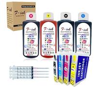 Compatible con Epson 16XL Ink, Cartuchos de Tinta Recargables y 4 x 100 ml Trabajo de Tinta con WF-2630WF WF-2530WF WF-2760DWF WF-2510WF WF-2650DWF WF-2520NF WF-2660DWF WF-2750DWF WF-2540WF