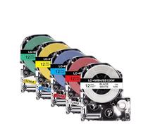 Compatible con etiquetadoras Epson LW-300/LW-400/LW-700 | Cinta SS12KW de 5 uds. De 12mm for impresoras LK-4WBN SC12RW SC12YW SC12BW(Mixed Color)