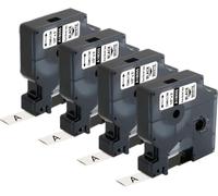 Compatible con etiquetas de tubo termorretráctiles Dymo 18055 de 12 mm, paquete de 4