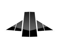 Compatible con Fiat 500 2008 2009 2010 2011 2012-2023 Pegatina para Los Pilares B Ventanilla Coche, con Diseño Fibra Carbono, Negro Brillante Plateado Molduras Pilar Puerta(Glossy Black)