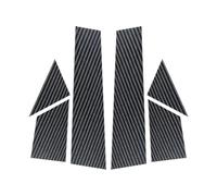 Compatible Con Fiat 500 2010-2020 6 Piezas Fibra Carbono Negra Ventana Puerta Columna Pilar BC Cubierta Embellecedora Pegatina Automóvil Accesorios Estilo postes pilar ventana coche