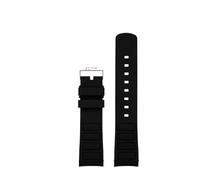 Compatible con for Mido Multifort TV M049.526 Correa de reloj de goma resistente al agua de 22 mm M049 Interfaz curva Accesorios de reloj de silicona Correa de reloj(Black-No buckle)