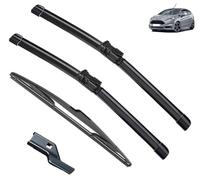Compatible con Ford Fiesta MK6 2008-2016, limpiaparabrisas trasero delantero de coche, limpiaparabrisas de goma suave, parabrisas automático de 26 "15" 12 "2013 2014 2015 (Color : 3 wipers)
