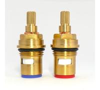 Compatible con Franke 1/2 "de repuesto latón cartucho de válvula de disco de cerámica grifo cuarto de vuelta dípticas glándula + latón macizo tornillos, 18 Spline Without Threaded Collar, P253L (18 ejes)