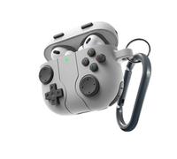 Compatible con Funda AirPods 4 2024, Diseño de Consola de Juegos Retro, Cubierta Antigolpes de Silicona Engrosada, Regalo Nostálgico para Gamer - Gris