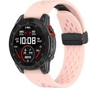 Compatible con Garmin Fenix 8, 26mm 22mm 20mm-Banda Deportiva Transpirable de Silicona Suave con Cierre Magnético Mariposa-Compatible con Fenix 8 43mm 47mm 51mm y Series Fenix 8 (Rosa, 20mm)