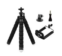 Compatible con GoPro Hero 12-3 Black/MAX, Compatible con YI/Eken/SJCAM/AKASO - Mini trípode Flexible Tipo Pulpo for cámaras de acción(Black 4PC)