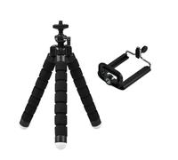 Compatible con GoPro Hero 12-3 Black/MAX, Compatible con YI/Eken/SJCAM/AKASO - Mini trípode Flexible Tipo Pulpo for cámaras de acción(Black 2PC)