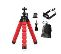 Compatible con GoPro Hero 12-3 Black/MAX, Compatible con YI/Eken/SJCAM/AKASO - Mini trípode Flexible Tipo Pulpo for cámaras de acción(Red 5PC)
