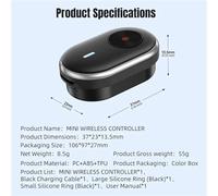 Compatible con GoPro Hero 13/12/Max 2 Cámara de Acción Mini Control Remoto Bluetooth