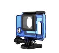 Compatible con GoPro Hero 3/3+/4 - Accesorio de Marco Protector de Carcasa de Esqueleto Abierto Lateral(Blue A)
