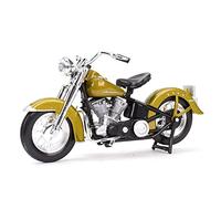 Compatible Con Harley Davidson, 1953 74FL HYDRA Glide 1:18 Modelo De Motocicleta Clásica De Fundición A Presión Mini Bicicleta Escultura Miniatura Coleccionar Regalo(Yellow)