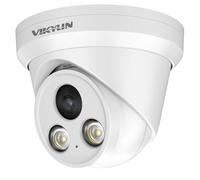 (Compatible con Hikvision) 4K 8MP Cámara IP PoE de Seguridad a Todo Color con micrófono/Audio, detección de Humanos/vehículos con IA, cámara de torreta para Exteriores con Lente de 2.8 mm con visión