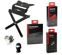 Compatible con Honda CBF 600 N Kit para moto portamatrículas deportivo + soporte catar matrícula + reflectante + luz matrícula Lampa 4 artículos universales todos homologados