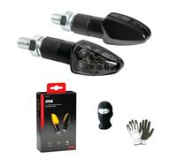 Compatible con Honda NSR 125 par de Intermitentes LED 12 V universales para Moto Lampa 90101 Indicador de dirección Negro homologado E13 luz Naranja