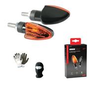 Compatible con Honda XR 125 L Par de intermitentes con bombilla 12 V - 21 W homologados E13 universal para moto Lampa 90092 Arrow cristal naranja luz naranja