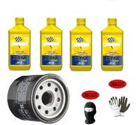 Compatible con Husqvarna SM 610 R Servicio-Mantenimiento del Motor Cambio Aceite LUBRICANTE B-(ARDAL) XTM 10W40 Polar P.SINTÉTICO 10W40 4T+Barrera PROTECCIÓN del Filtro Aceite