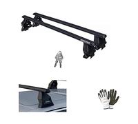 Compatible con Hyundai i10 (IA) 5 Puertas año 2019 con Techo Liso FIX026G Barras PORTAEQUIPAJES Barra MENABÒ Acero 112CM+Kit DE Montaje+PIES+Cierre con Llaves