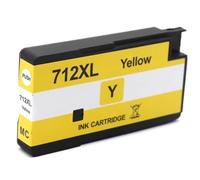 Compatible con Impresoras HP 712, DesignJet T210 T230 T250 T650 712 XL 712XL 3ED71A 3ED67A Cartucho De Inyección De Tinta Remanufacturado(712XL Yellow)