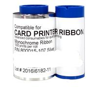 Compatible con impresoras Zebra P310/P330i | Cinta de Impresora: Accesorios Esenciales y Piezas de Repuesto for impresión de Tarjetas(800015-107 Silver)