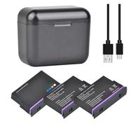 Compatible con Insta360 X5, batería de repuesto de 2800 mAh con funda de carga dual (3 baterías y 1 cargador)