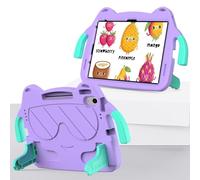 Compatible con iPad 12e (A19) 2026/11e (A16) 2025 Funda linda para niños de 11 pulgadas, EVA ligera + Funda protectora robusta para PC a prueba de golpes con correa para el hombro(Mor)