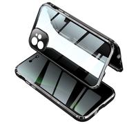 Compatible con iPhone 11. Funda magnética anti-espías con pantalla de privacidad, cristal templado de doble cara y marco metálico, cubierta