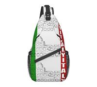 Compatible con Italia Bandera Italiana Coliseo Romano Sling Bolsas Pecho Hombro Mochilas Bandolera Bolso Al Aire Libre Pecho Mochila de Viaje para Hombres Mujeres Senderismo Camping Ciclismo