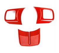 Compatible Con Jeep Para Wrangler JK Para Unlimited Para Patriot Para Compass 2011-2017 Para Grand Para Cherokee Moldura Decorativa Para Cubierta Volante Accesorios decoración(Rojo)