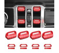 Compatible con JL Jeep, 4 piezas de cubierta de botón de interruptor de ventana compatible con Jeep Wrangler JL JLU 2025 2024 2023 2022 2021 2020 2019 2018 y Gladiator JT 2020-2025 accesorios